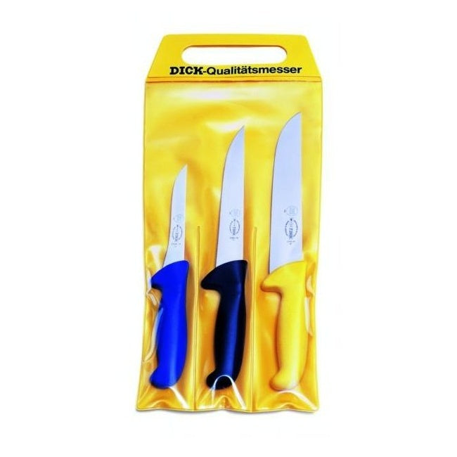 Ensemble de couteaux Dick 3 pièces bleu/noir/jaune