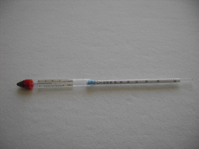 Alcoomètre 0-100 Vol avec thermomètre longueur 300 mm