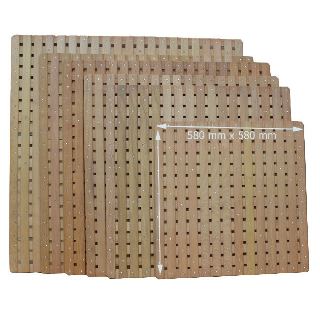 Grille en acacia pressé, rivetée, différentes tailles
