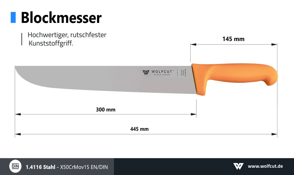 WOLFCUT Gold Blockmesser 30cm