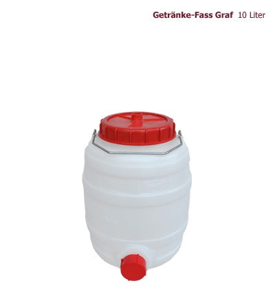 Fût de boisson Graf blanc rond de 10 litres