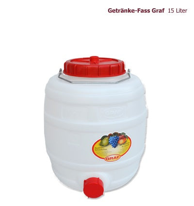 Fût à boisson Graf blanc rond de 15 litres