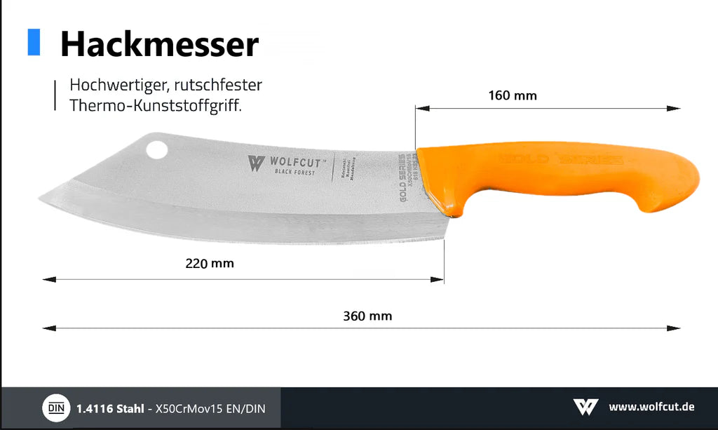 WOLFCUT Gold Hackmesser 22,5cm