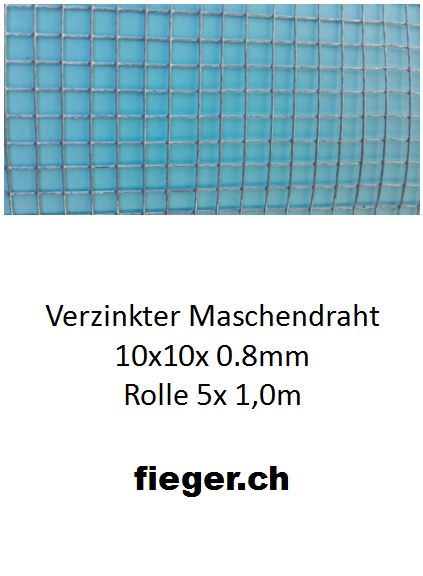 Volierendraht 10x10x0,80mm (1,0m x 5m)