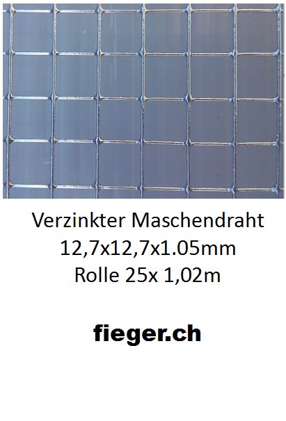 Volierendraht 12,7x12,7x1,05mm (1,02m x 25m)