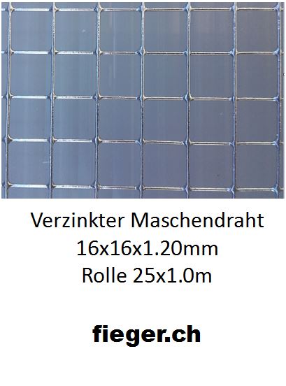 Volierendraht 16x16x1,20mm (1,00m x 25m)