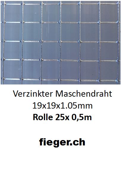 Volierendraht 19x19x1,05mm (0,50m x 25m)