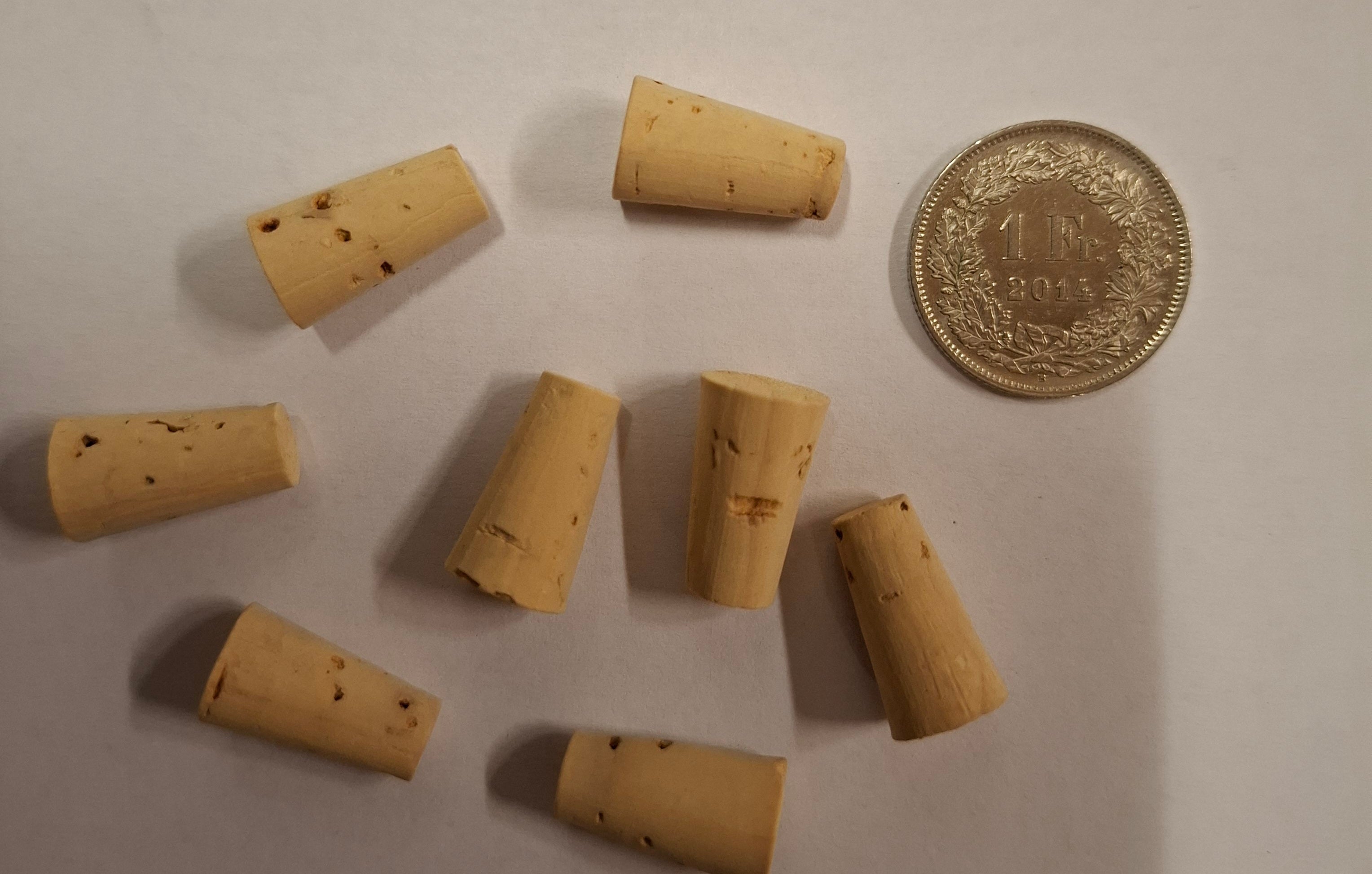 Pointes en liège naturel, motifs variés