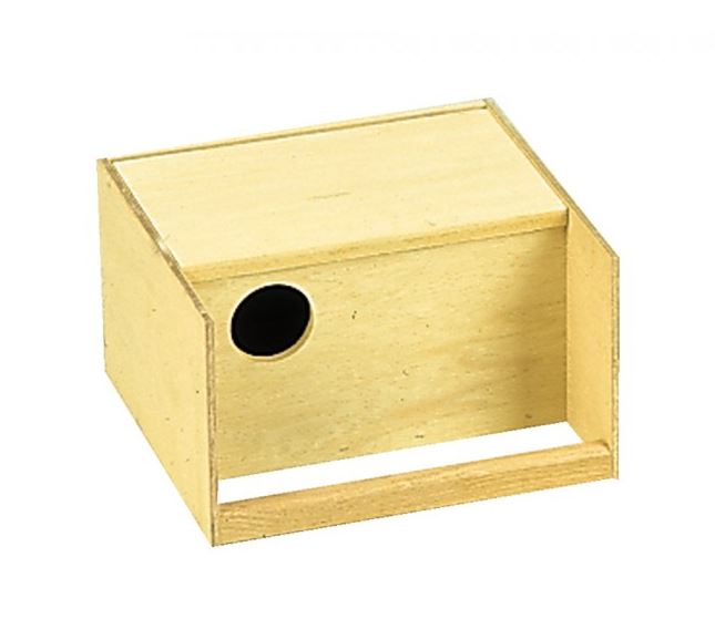 Nichoir pour grandes perruches avec perchoir d'approche