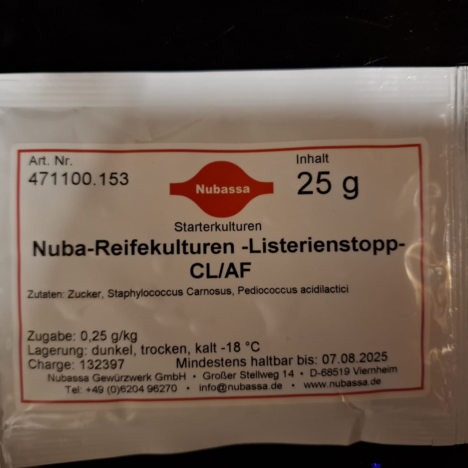 Nuba-Reifekulturen -Listerienstopp- CL/AF 25g