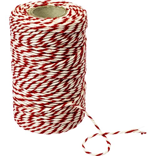 Rouleau de fil rouge/blanc 55m
