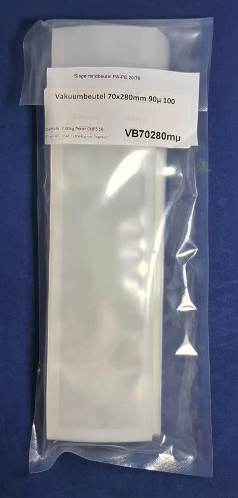 Sacchetti sottovuoto da 70mm di larghezza 90µ 100 pezzi