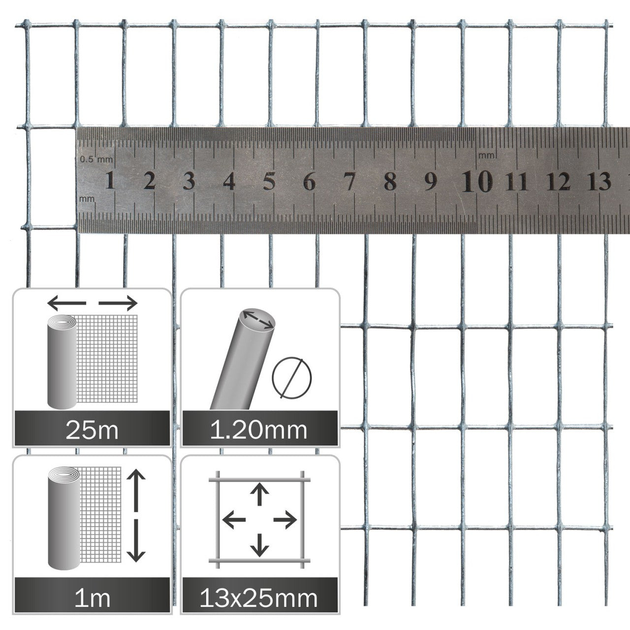 Volierendraht 13x25x1,2mm (1,0m x 25m)