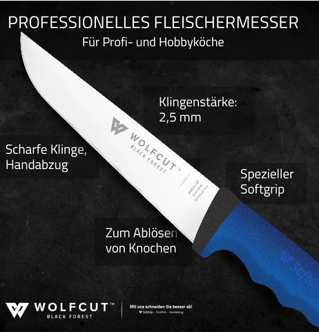 Softgrip Blue Fleischermesser 19cm