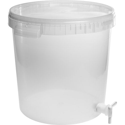 Gäreimer 30 Liter transparent mit Ablasshahn & Deckel