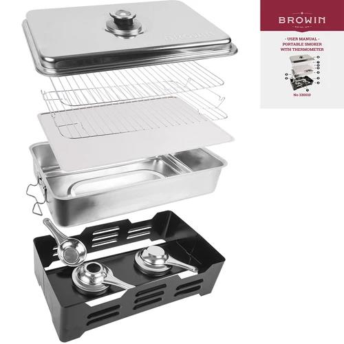 Tragbarer Tischräucherofen mit Thermometer und Räucherchips
