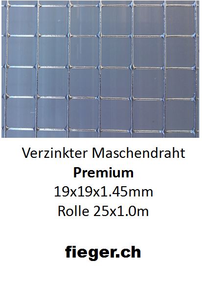 Premium Volierendraht 19x19x1,45mm (1,01m x 25m)