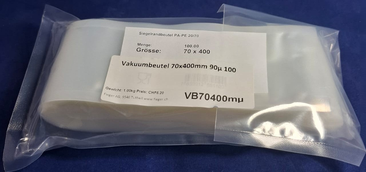 Sacchetti sottovuoto da 70mm di larghezza 90µ 100 pezzi