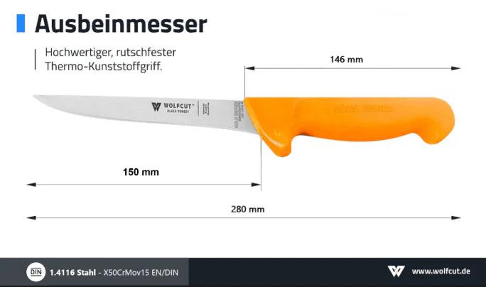 WOLFCUT Gold Ausbeinmesser 15cm